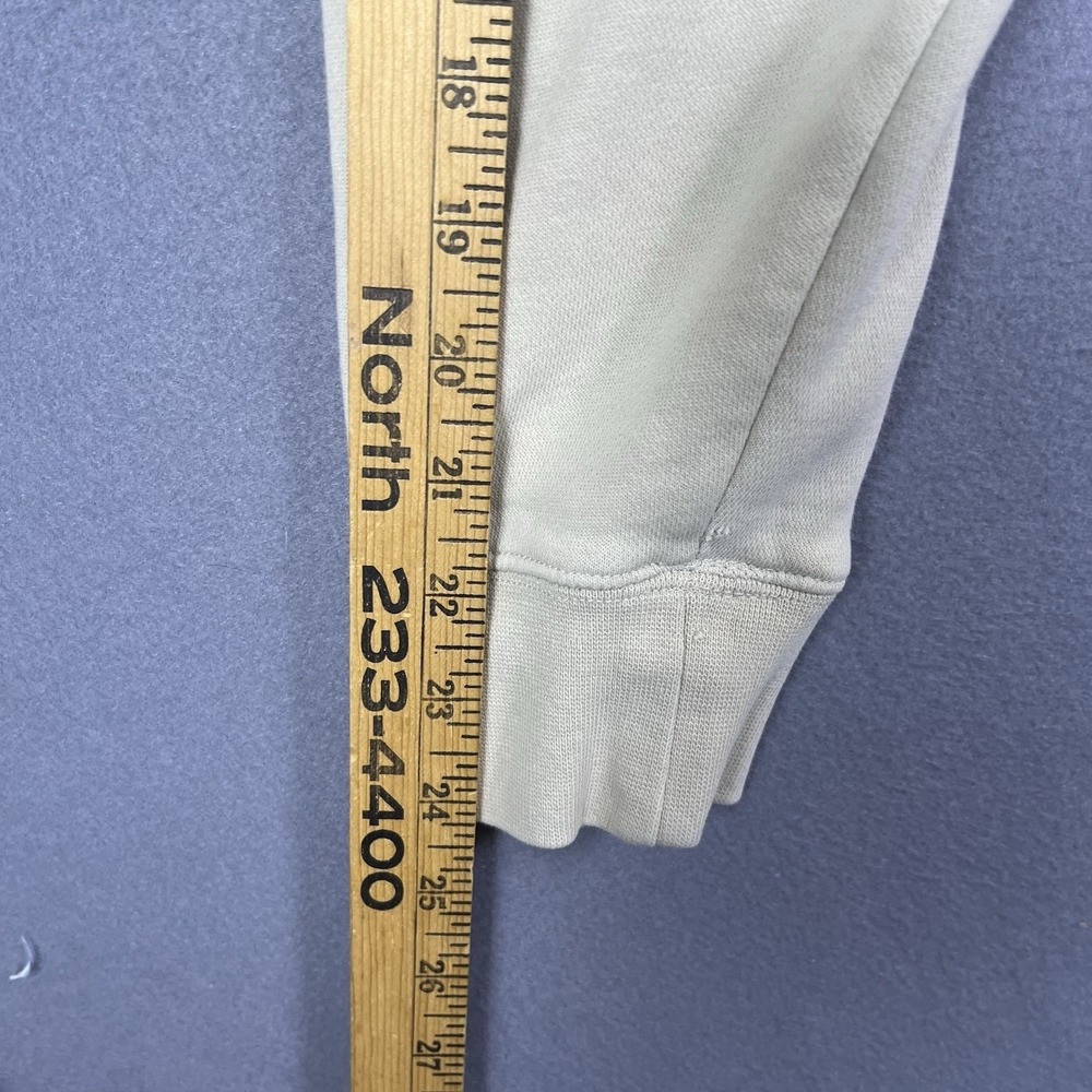 Nike Hoodie Mens Medium Beige Fleece Pullover Sweatshirt Embroidered Swoosh - Picture 6 of 7